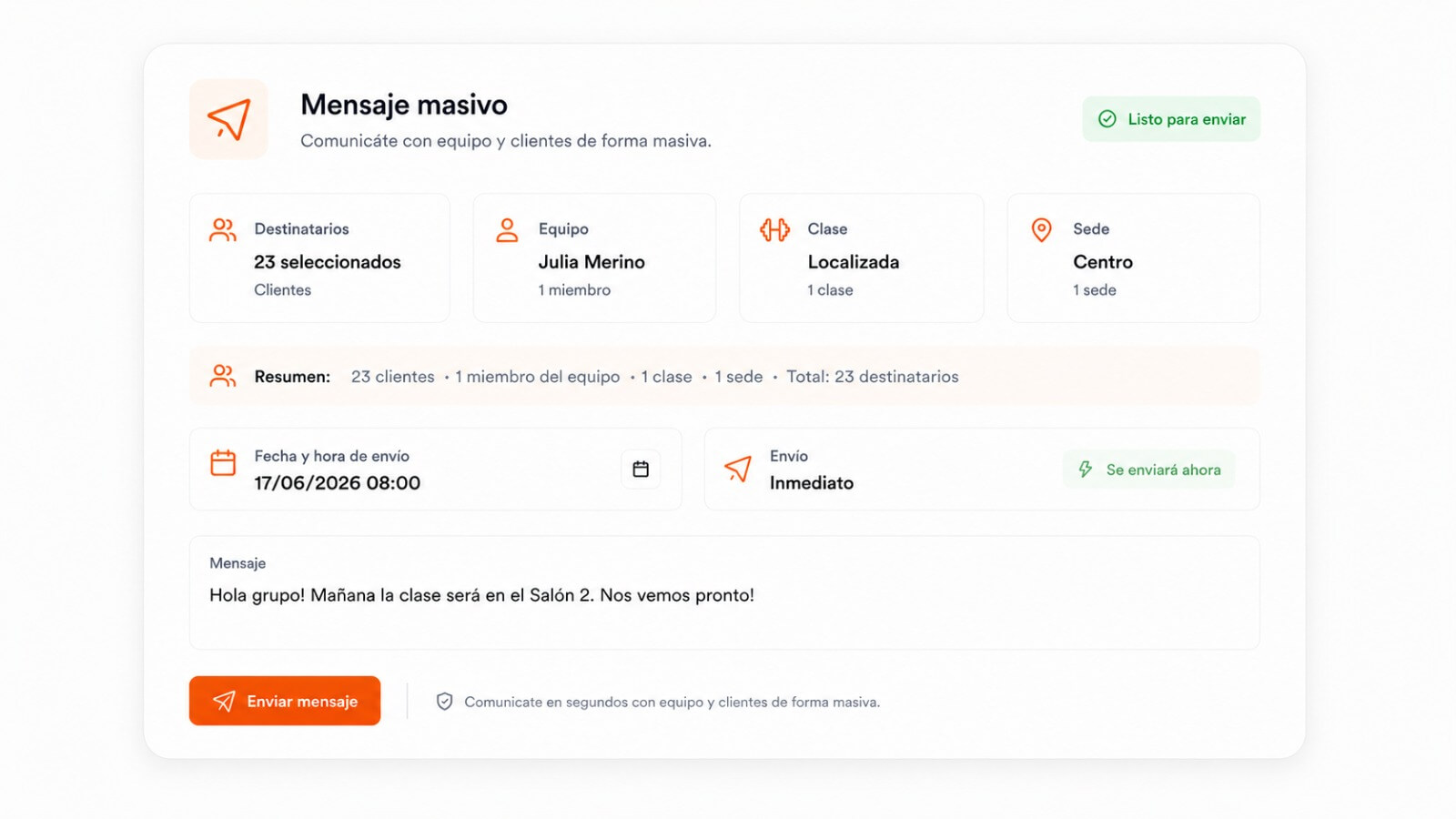 Mensajería masiva de Brioforz